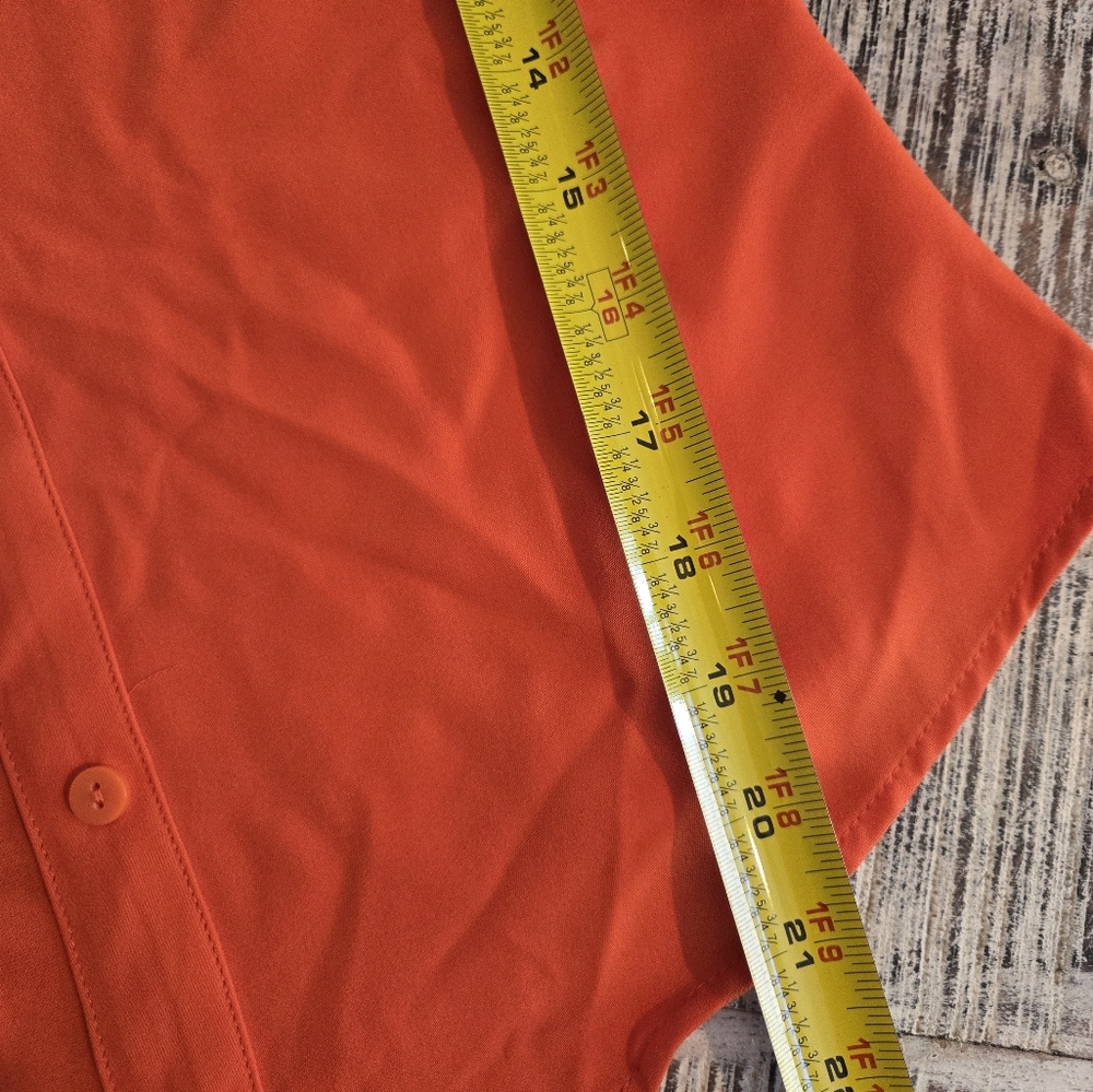 Mango Orange Fitted Button Down Shirt - image 7